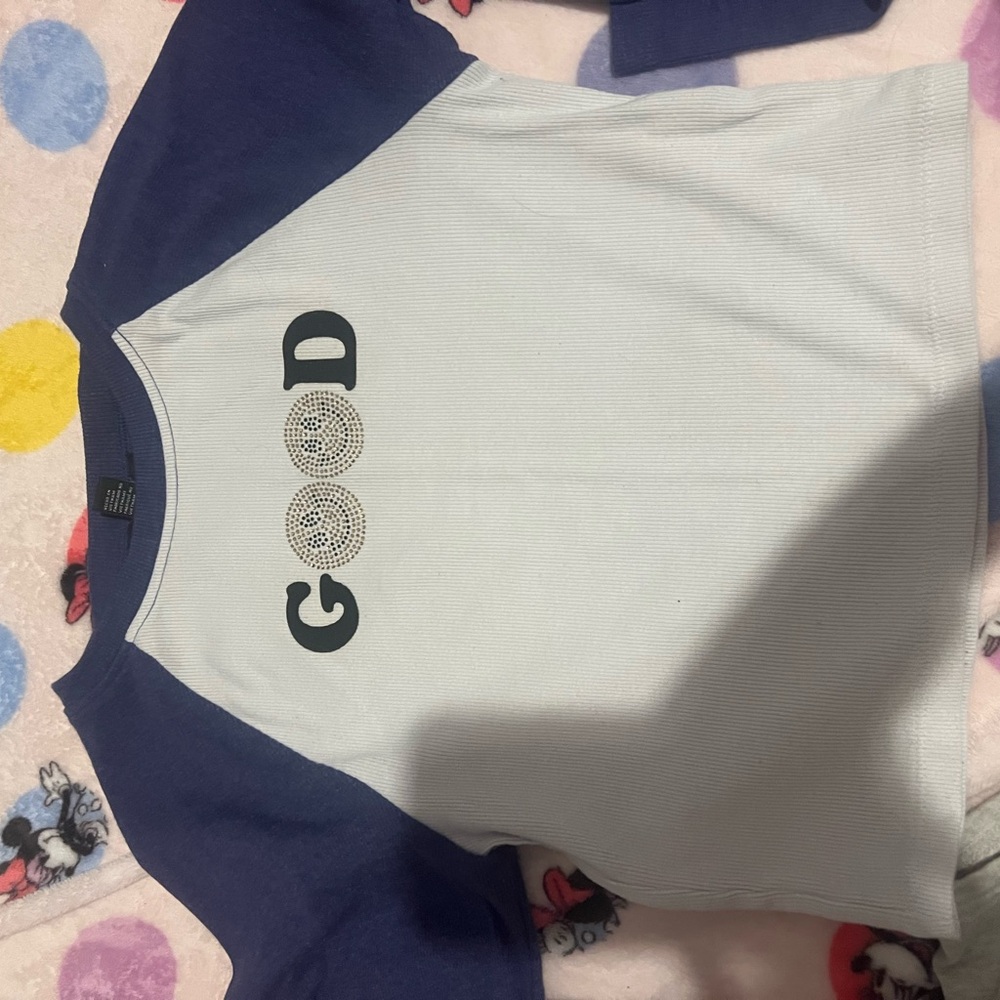 Forever 21 Blue and White Long Sleeve Tee